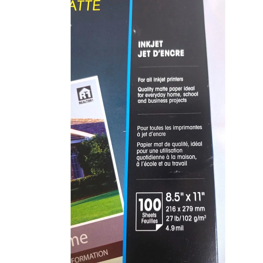 Epson Presentation Paper Matte 8.5x11 100 Sheets S041062 Inkjet Paper White